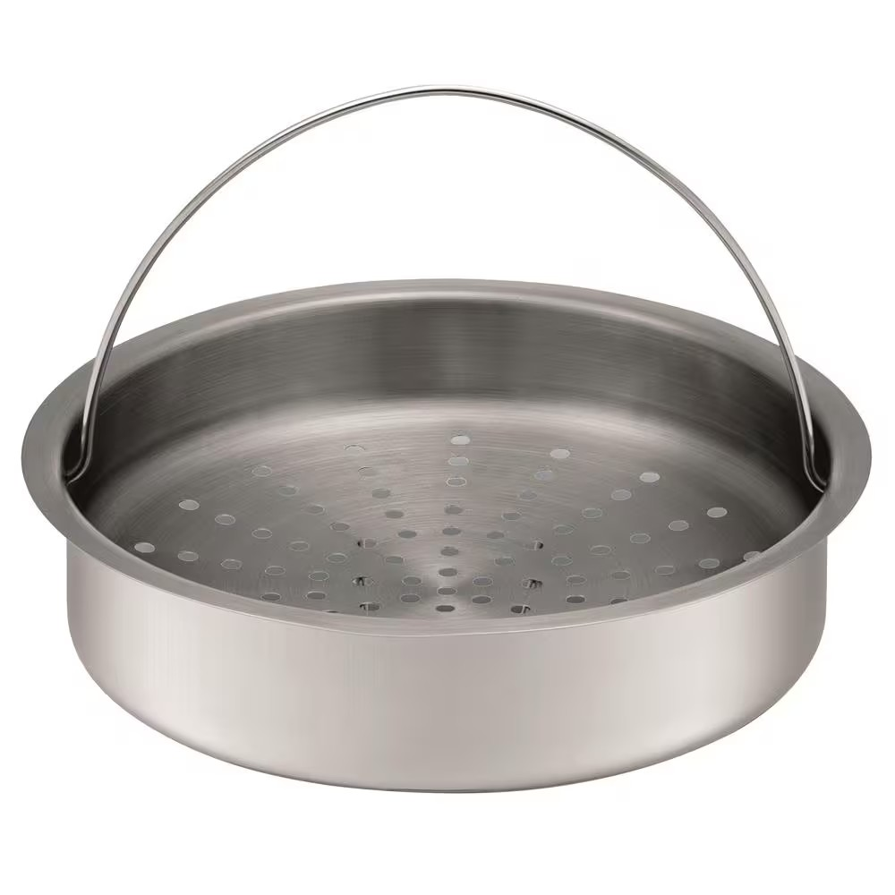 Panela de Pressão com Cesta 6L Rochedo em Aço Inox com Fundo Triplo Fechamento Externo 5 Sistemas de Segurança e Cesto de Vapor - Exclusivo