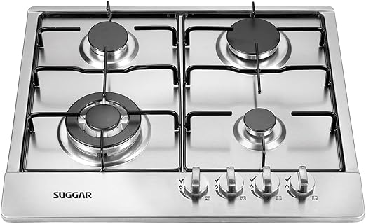 Suggar Cooktop a gás 4 bocas mesa em aço inox tripla chama lateral bivolt FG4134IX - Elegante