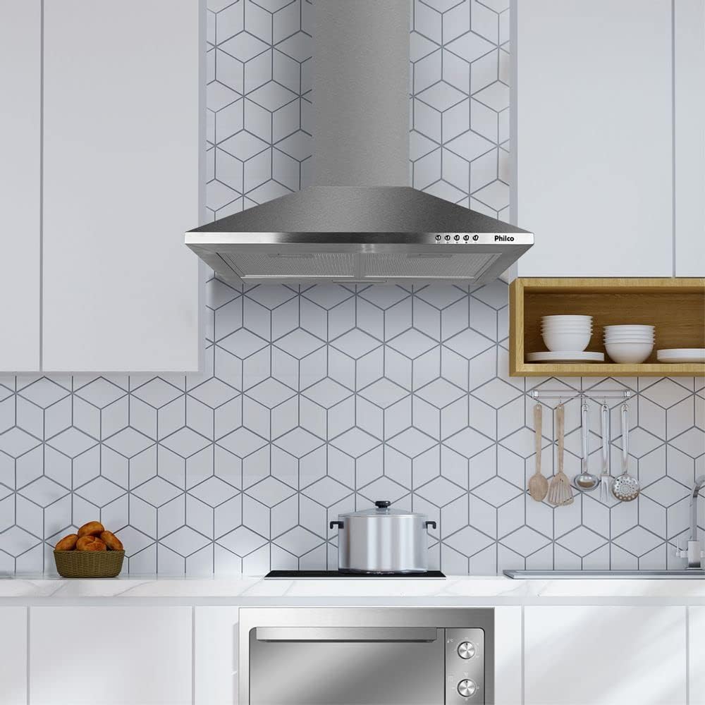 Coifa Pirâmide Philco PCO62I Inox Depurador e Exaustor - Premium