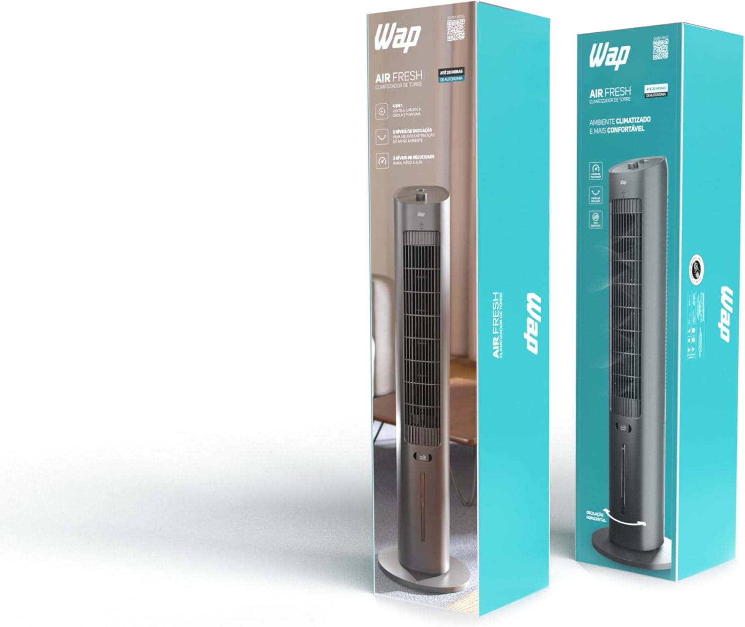 WAP Climatizador de Ar AIR FRESH 4 em 1 com Reservatório para Essência e 3 Níveis de Velocidades Baixo Ruído 90W - Moderno
