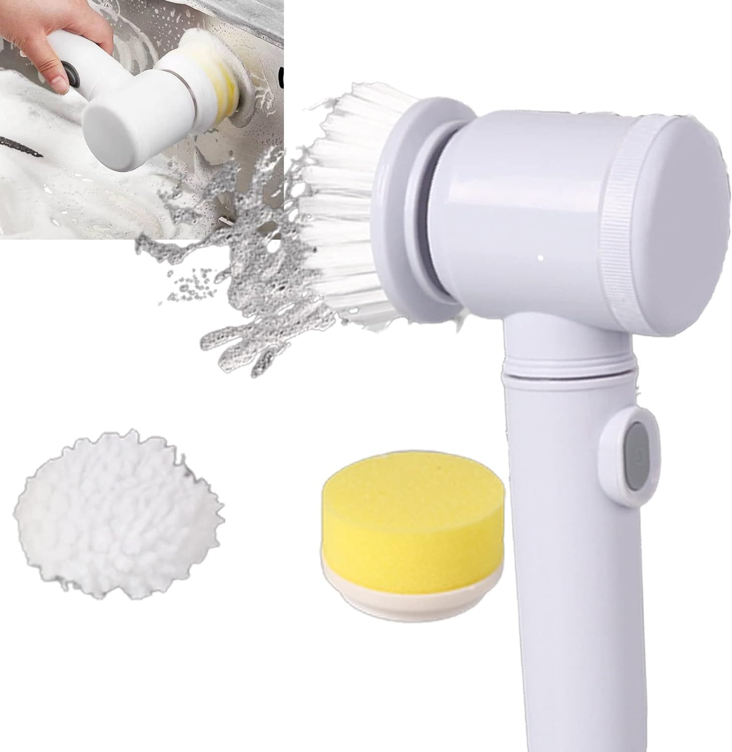 Escova De Limpeza Elétrica Portátil Escova De Limpeza Giratória Elétrica Sem Fio Escova De Limpeza Elétrica Recarregável Com Escova De Limpeza Elétrica De 3 Cabeças. Para Banheiro Piso Vidro E Limpeza Doméstica. - Completo