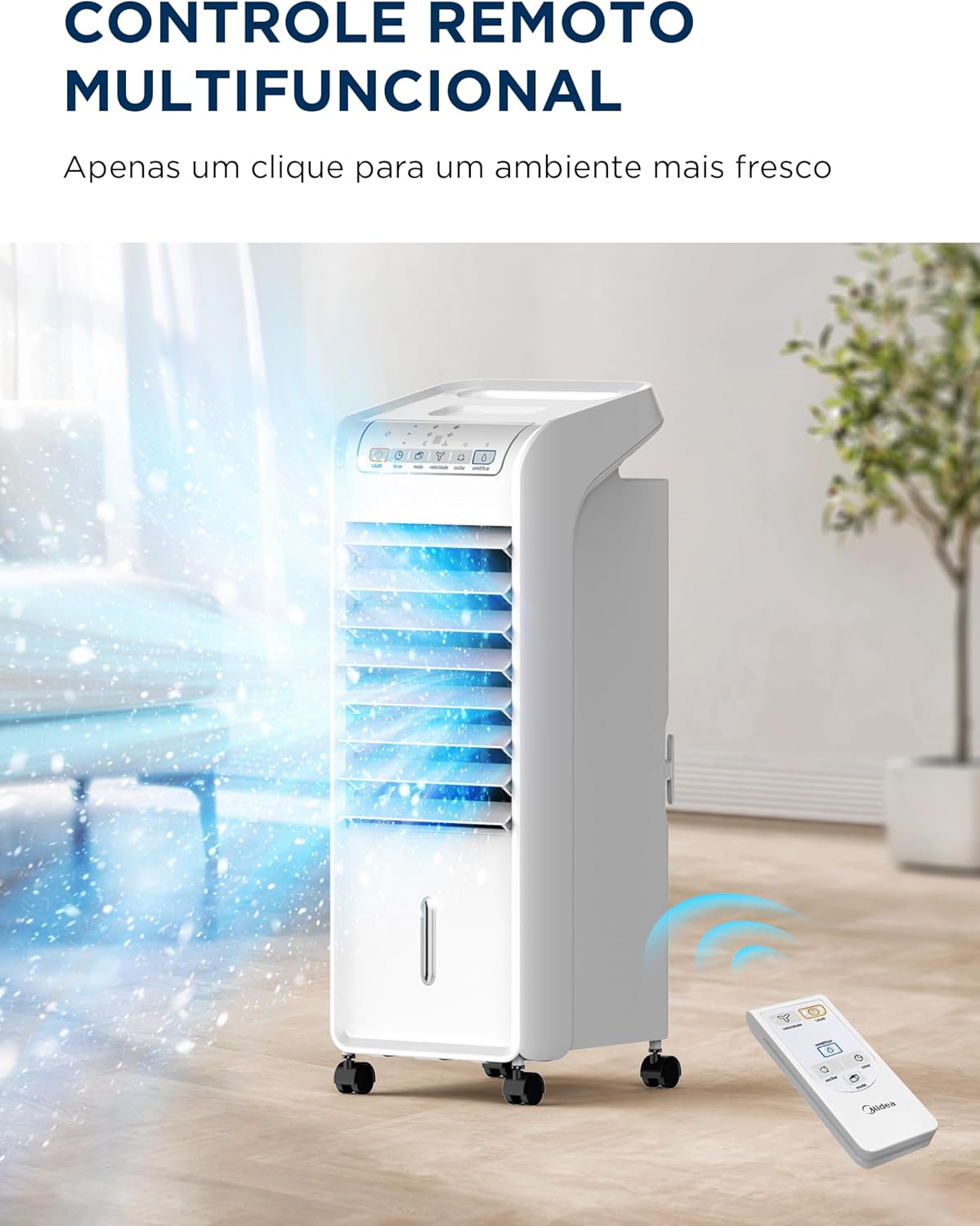 Climatizador de Ar Frio 60W 4 5L Midea Branco AKAF1 - Alta Performance