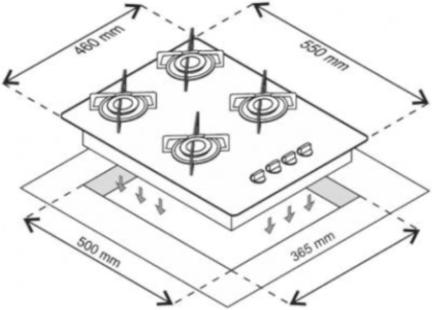 Cooktop 4 bocas Chamalux ultra chama Bivolt Trempe de Chapa Preto - Elegante