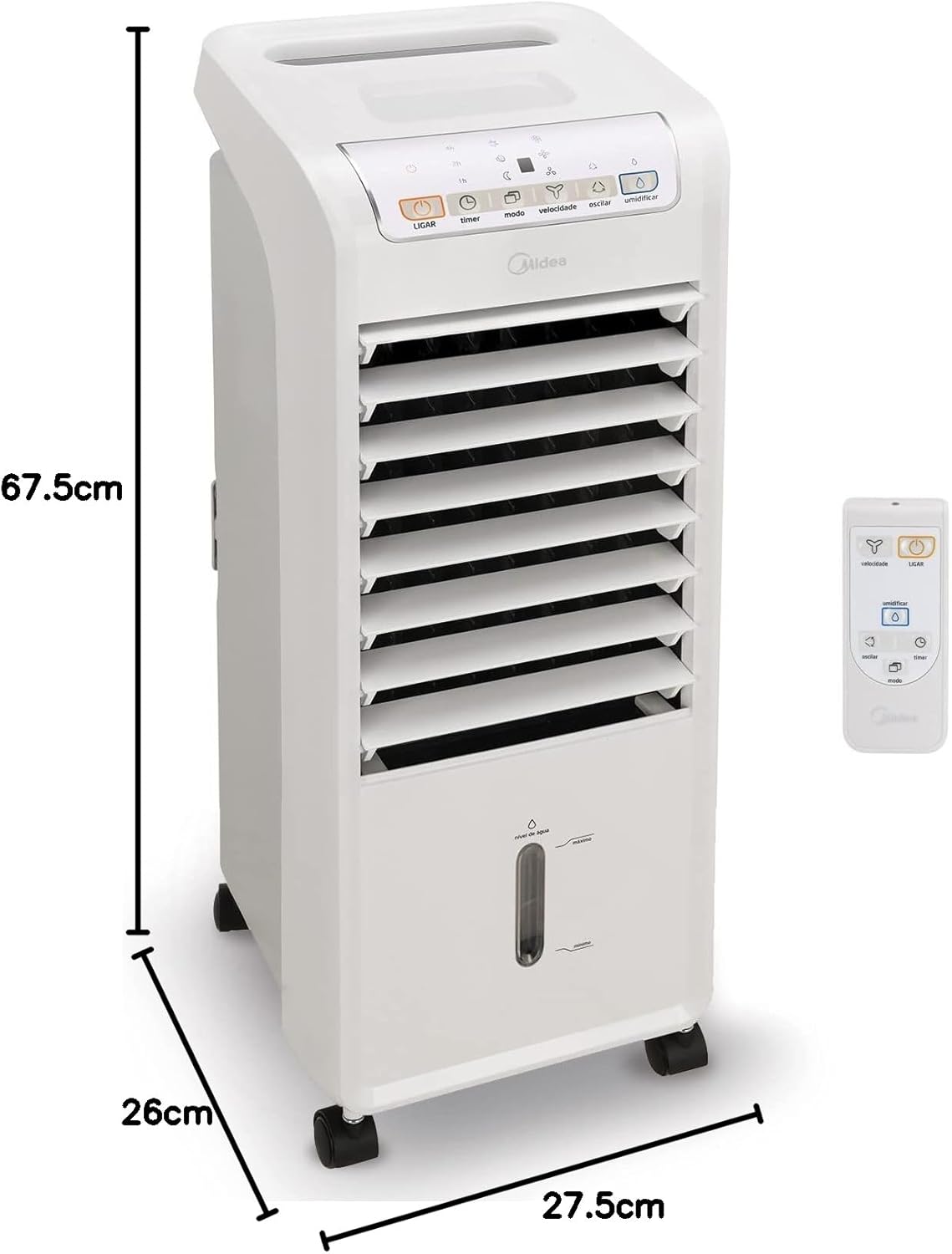 Climatizador de Ar Frio 60W 4 5L Midea Branco AKAF1 - Alta Performance