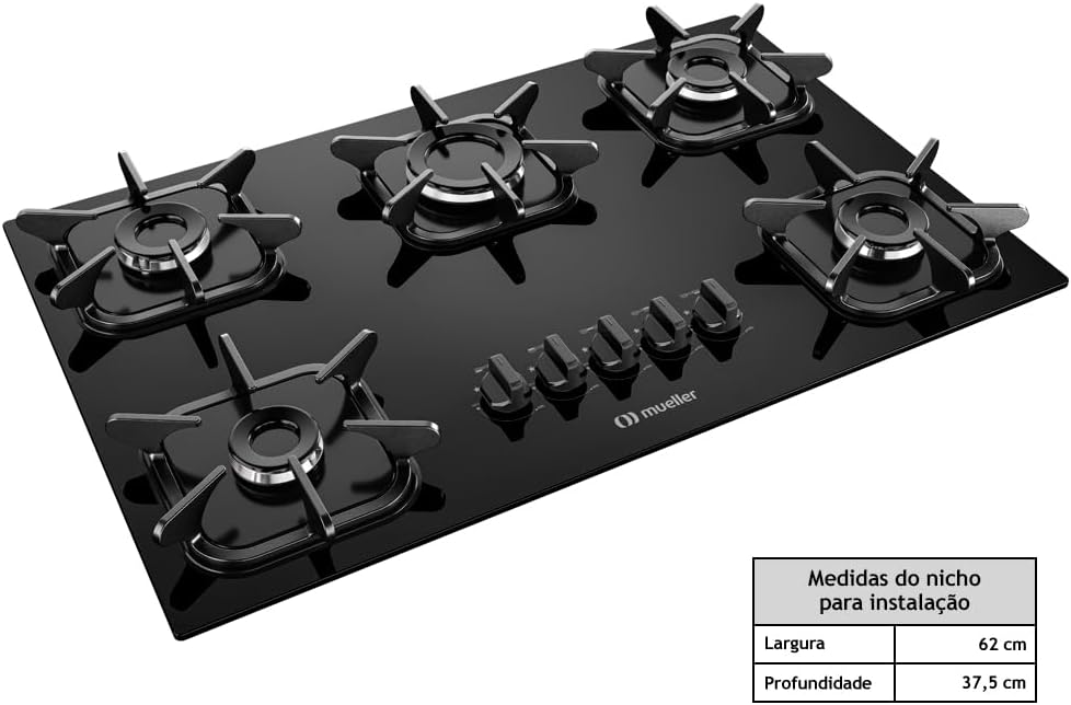 Cooktop 5 Bocas Mueller Bivolt G5 - Elegante