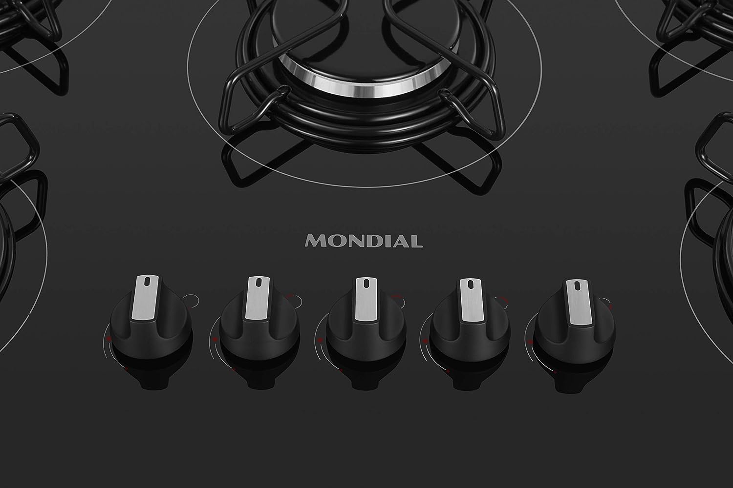 Cooktop a Gás 5 Bocas Mondial Preto/Inox Bivolt CTG 02 - Elegante