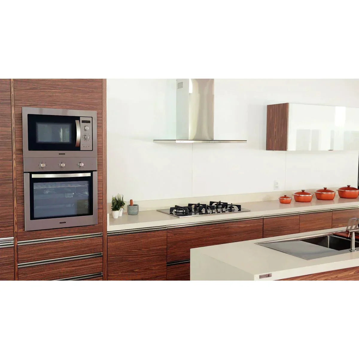 Micro ondas de Embutir Tramontina Inox 60 25 L em Aço Inox com Acabamento Scotch Brite 8 Funções - Eficiente
