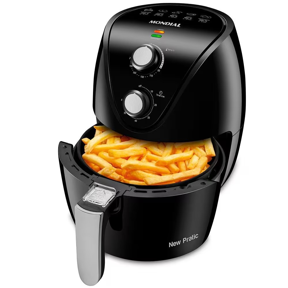 Fritadeira Elétrica Sem Óleo Air Fryer Mondial New Pratic AF31 3 5 L – Preto - Elegante