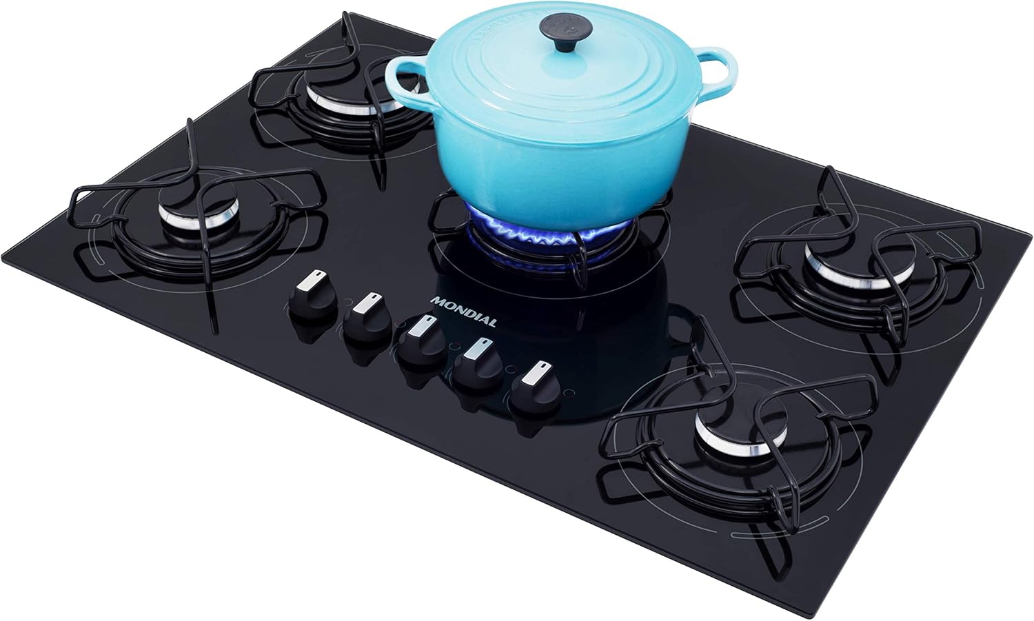 Cooktop a Gás 5 Bocas Mondial Preto/Inox Bivolt CTG 02 - Elegante