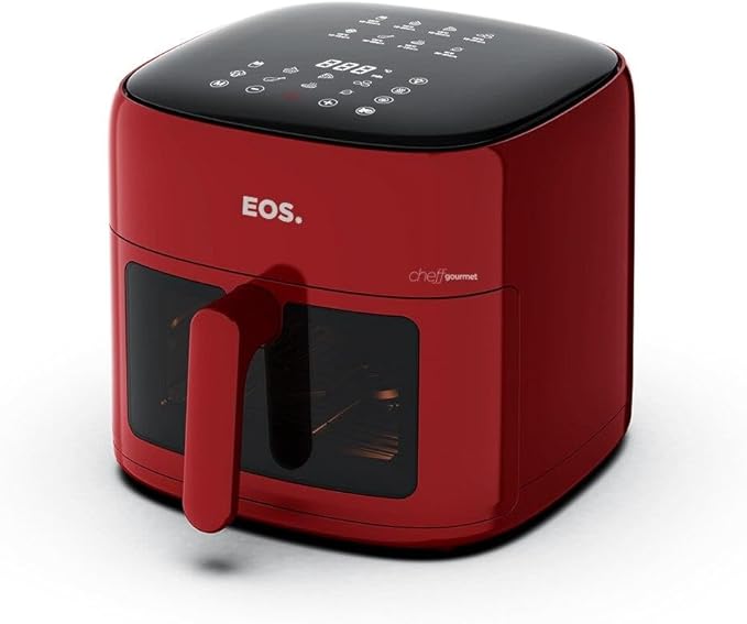 Fritadeira Sem Óleo Air Fryer Eos Chef Gourmet 6.2 Litros Compacta Digital Vermelho Eaf60v - Versátil
