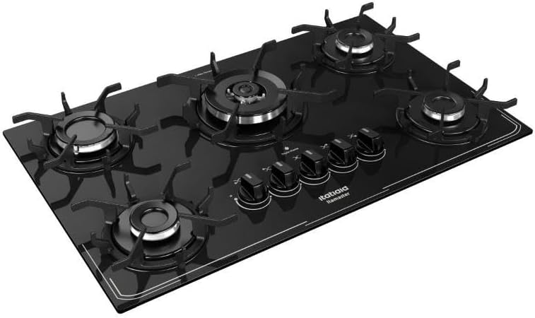 Cooktop 5 Bocas a Gás Itatiaia Itamaster com Tripla Chama e Acendimento Superautomático Preto Bivolt - Elegante