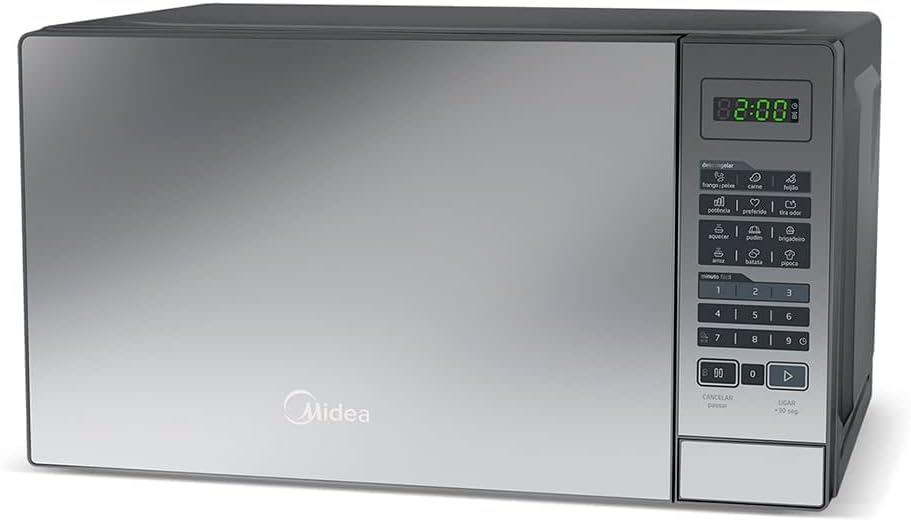 Forno Micro ondas 20L Prata Espelhado Midea 110V - Moderno