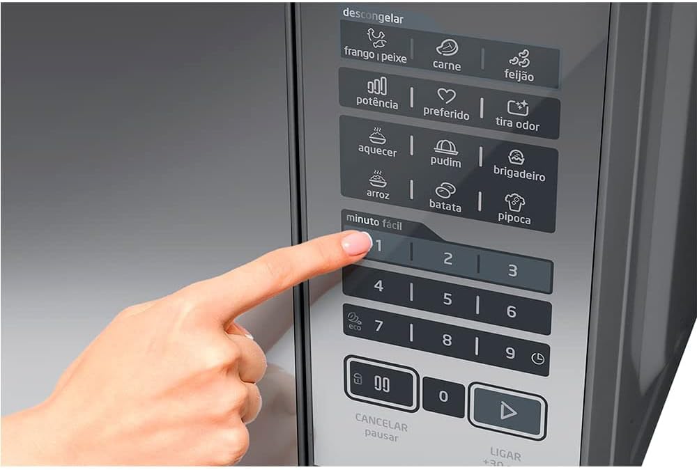 Forno Micro ondas 20L Prata Espelhado Midea 110V - Moderno