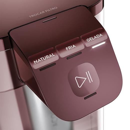 Purificador de Água Gelada Fria e Natural Elétrico Compacto Eletronico placa Electrolux Filtro refil 6 meses ou 3000l Painel Touch Bivolt Vermelho PE12V - Moderno