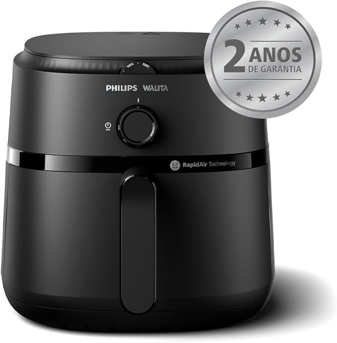 Fritadeira Airfryer Série 1000 XL Philips Walita 6 2 litros Tecnologia RapidAir Preta NA130/00 - Versátil