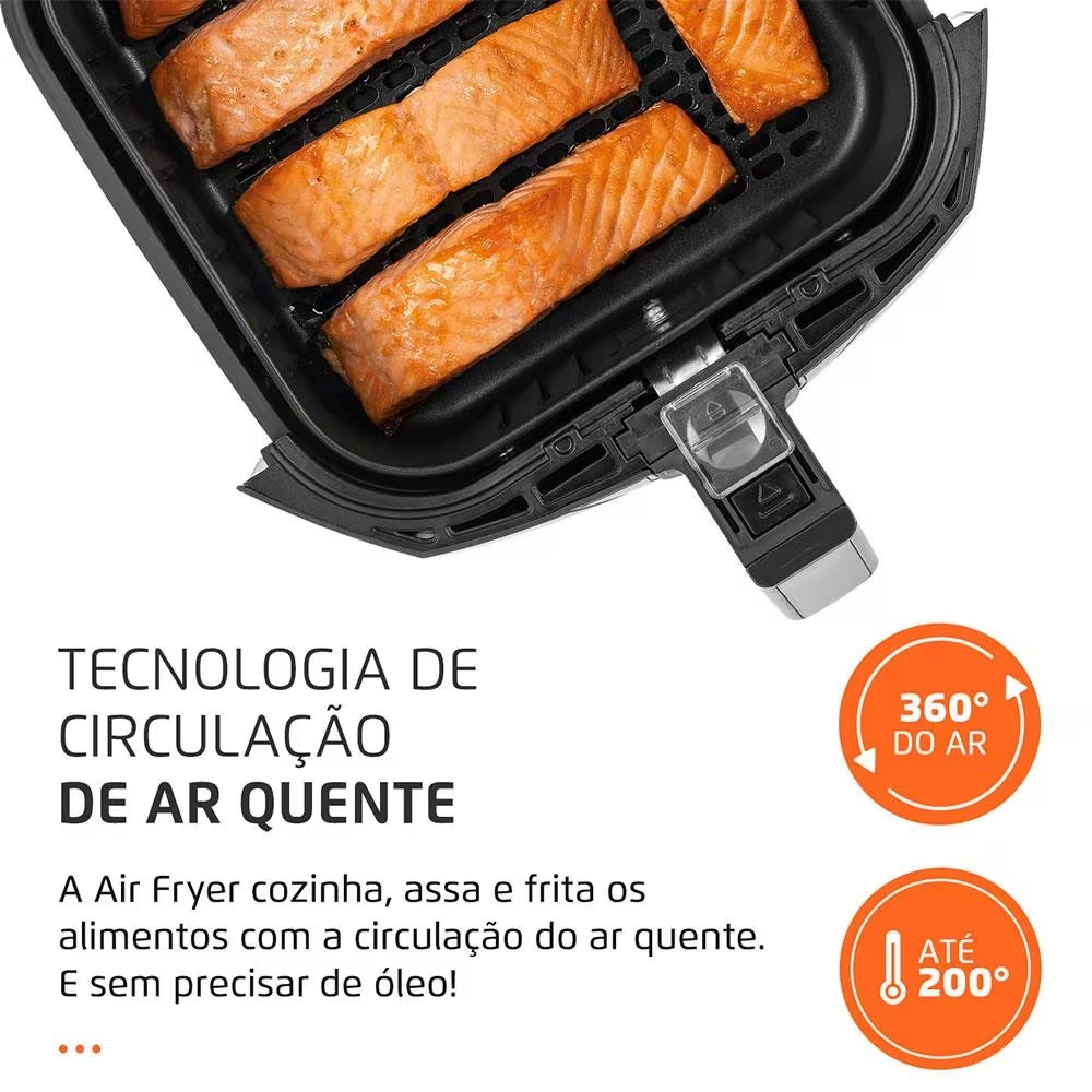 Fritadeira Elétrica Sem Óleo Air Fryer Mondial Family AFN40FB 4 L – Preta - Completo