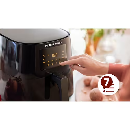 Fritadeira Elétrica Sem Óleo Air Fryer Philips Walita RI9270 XL 6 2L Digital – Preta - Versátil