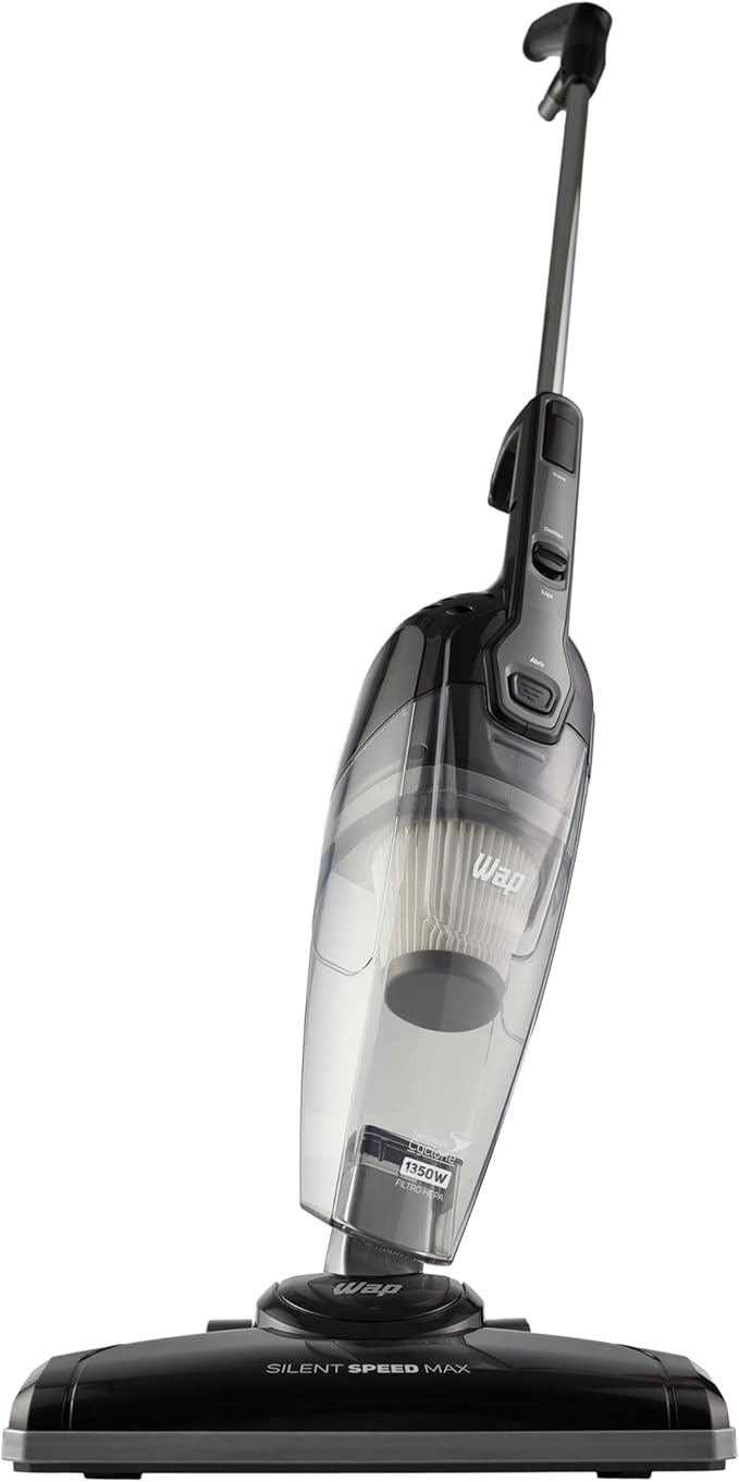 WAP Aspirador de Pó Vertical SILENT SPEED MAX 3 em 1 Compacto 1 Litro com Extensor Removível 85mbar 1350W 127V - Elegante