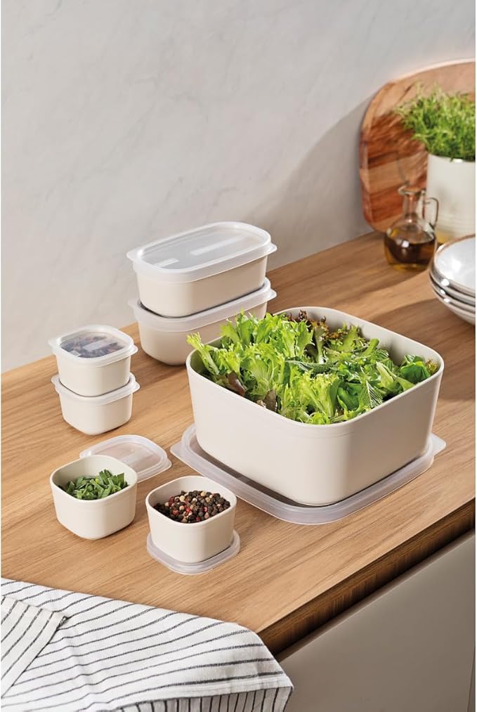 Jogo de Potes Tramontina MixColor em Polipropileno Cinza 7 Peças - Completo