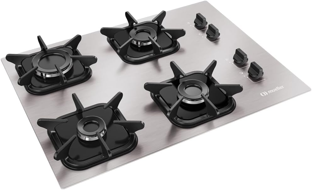Cooktop Mueller 4 Bocas de Alumínio com Queimador Ultra Chama MCG4BK - Premium