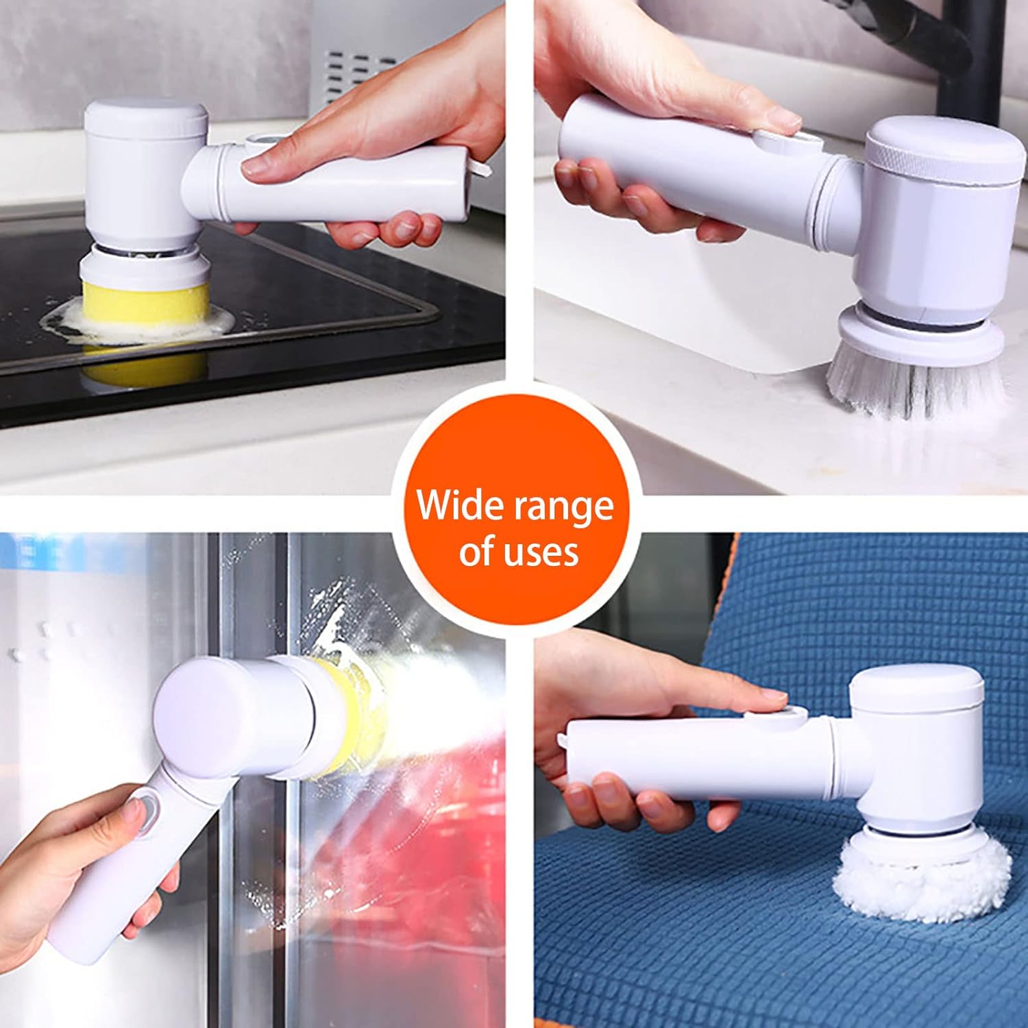 Escova De Limpeza Elétrica Portátil Escova De Limpeza Giratória Elétrica Sem Fio Escova De Limpeza Elétrica Recarregável Com Escova De Limpeza Elétrica De 3 Cabeças. Para Banheiro Piso Vidro E Limpeza Doméstica. - Completo