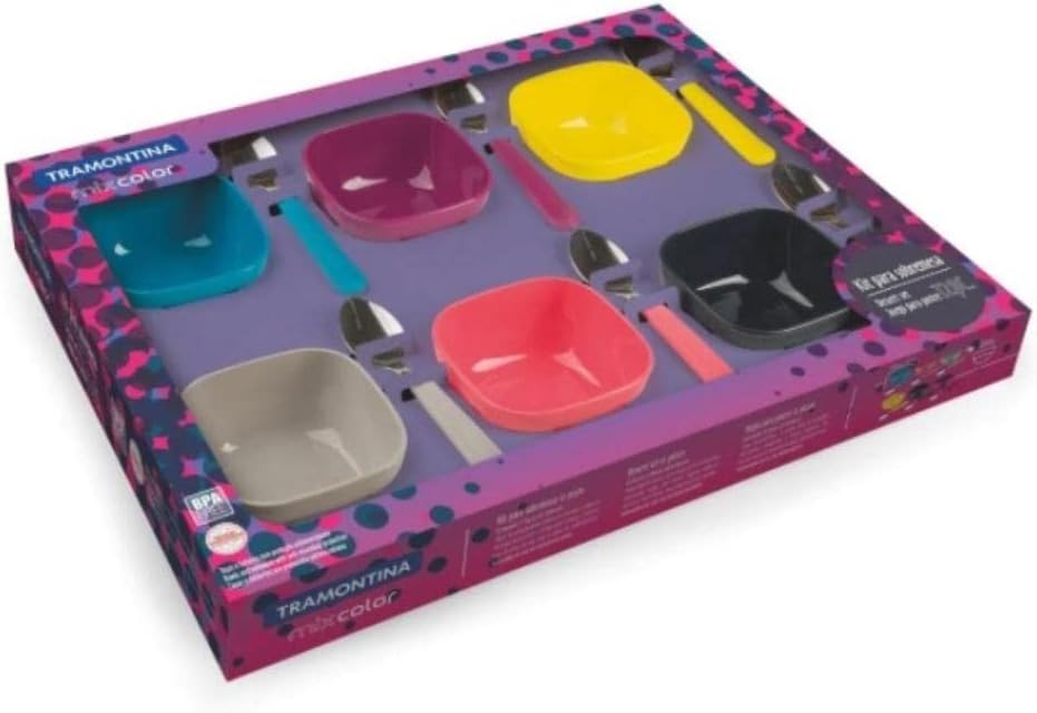Kit para Sobremesa 12 Peças Tramontina Mixcolor Colorido - Eficiente