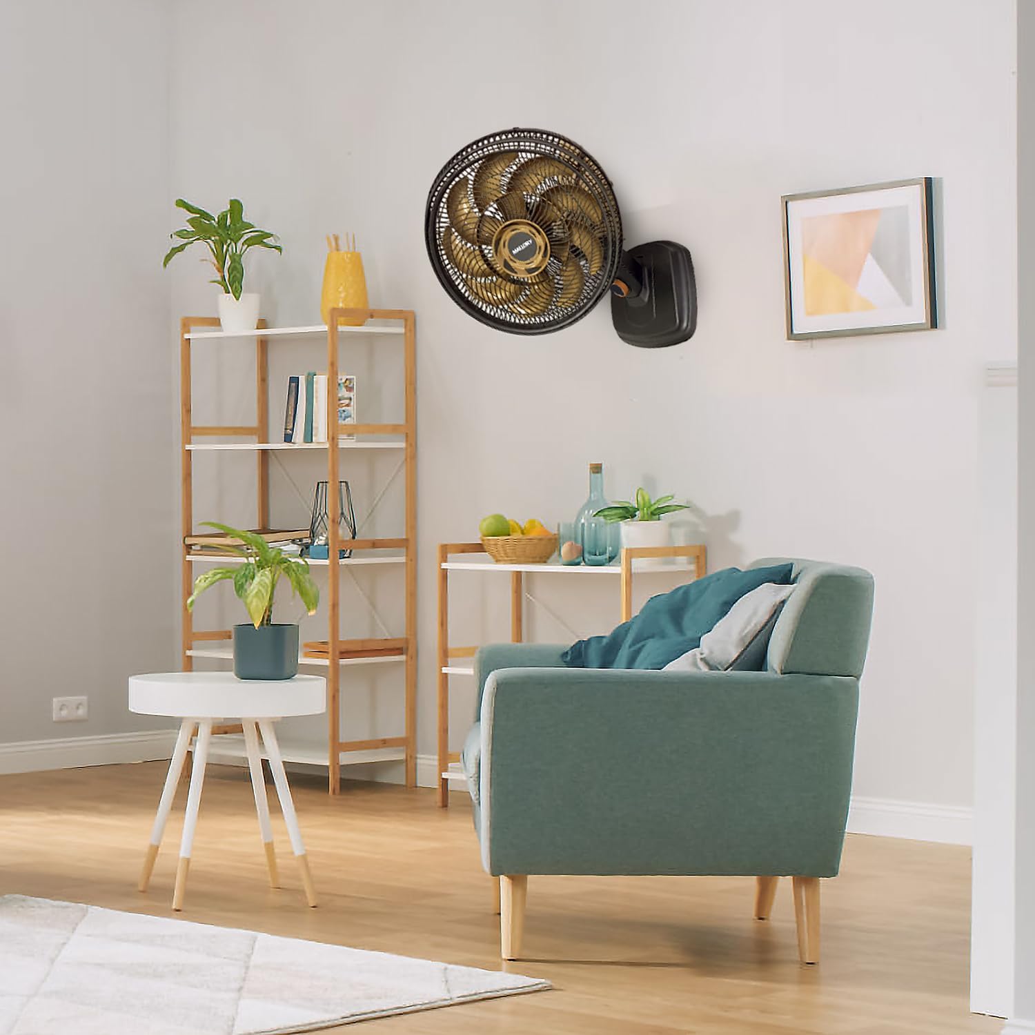 Ventilador de Mesa e Parede Mallory Egeo Silencioso Hélice de 15 pás Grade Especial em Sistema TS Máxima Vazão e Mínimo Ruído – PR DR - Moderno