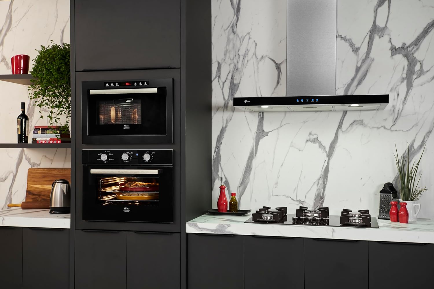 Fischer Coifa de Parede Infinity Digital Touch 90cm Preta 19902 22550 - Elegante