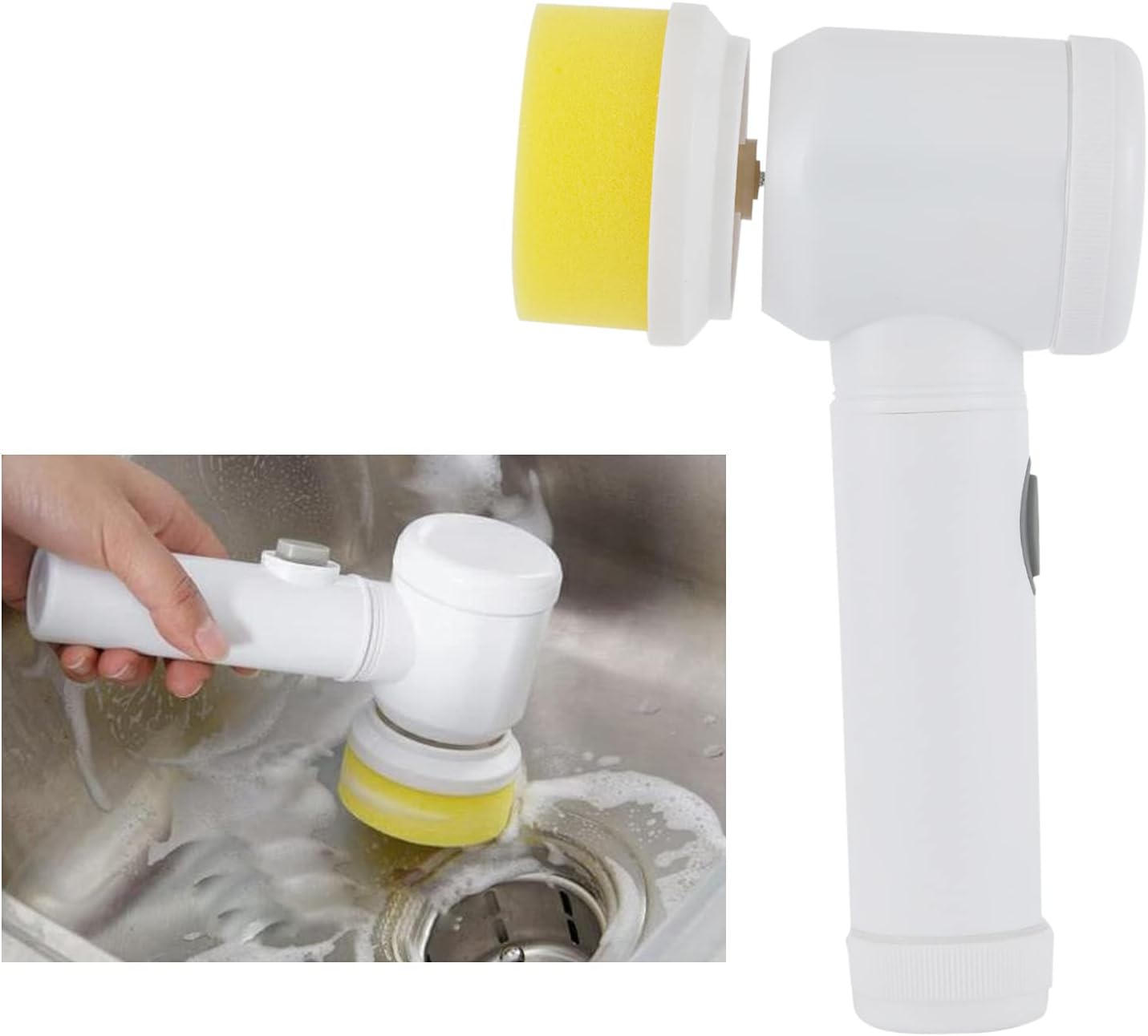 Escova elétrica de limpeza 5 em 1 Magic USB Charging Powered Scrubber para cozinha banheiro banheira chuveiro tapete bidê sofá Escova de limpeza elétrica Escova de limpeza 5 em 1 Escova de limpeza Escova de limpeza de carregamento USB. - Premium