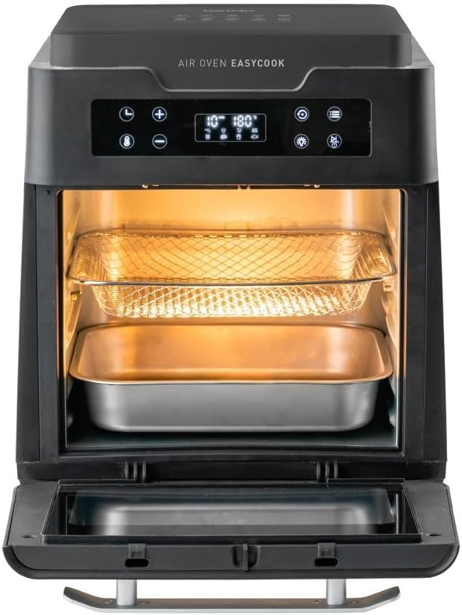 Fritadeira Air Oven Easycook Mallory 1500W Com12 Litros Painel de LED Visor de Vidro e Luz Interna Multi função - Moderno