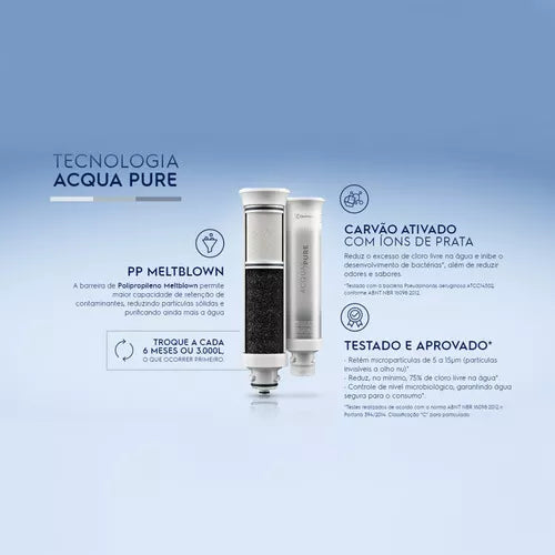 Filtro/Refil Original de Água Acqua Pure para Purificador de água Electrolux PE12A/PE12B/PE12G/PE12V - Eficiente
