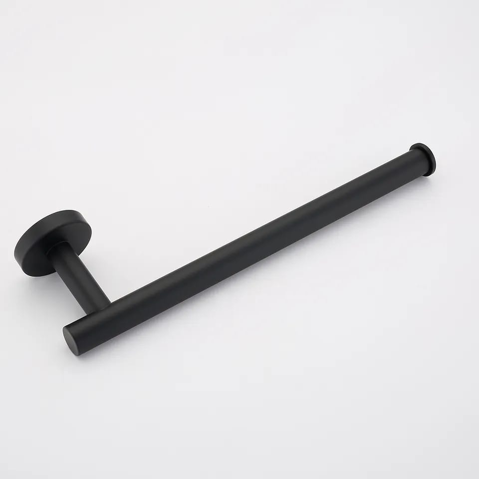 Toalheiro Porta Toalha de Rosto Banheiro com Ventosa 25cm Preto Fosco - Moderno