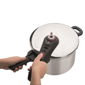 Panela de Pressão com Cesta 6L Rochedo em Aço Inox com Fundo Triplo Fechamento Externo 5 Sistemas de Segurança e Cesto de Vapor - Exclusivo