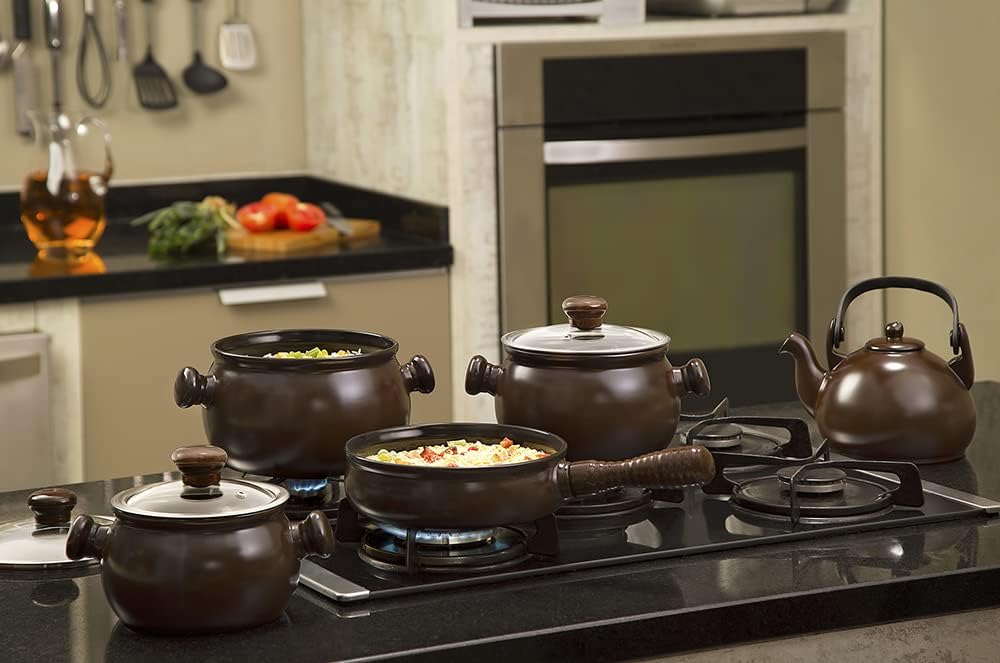 Conjunto De Panelas Premiere Joy 5 Peças Chocolate Ceraflame - Elegante