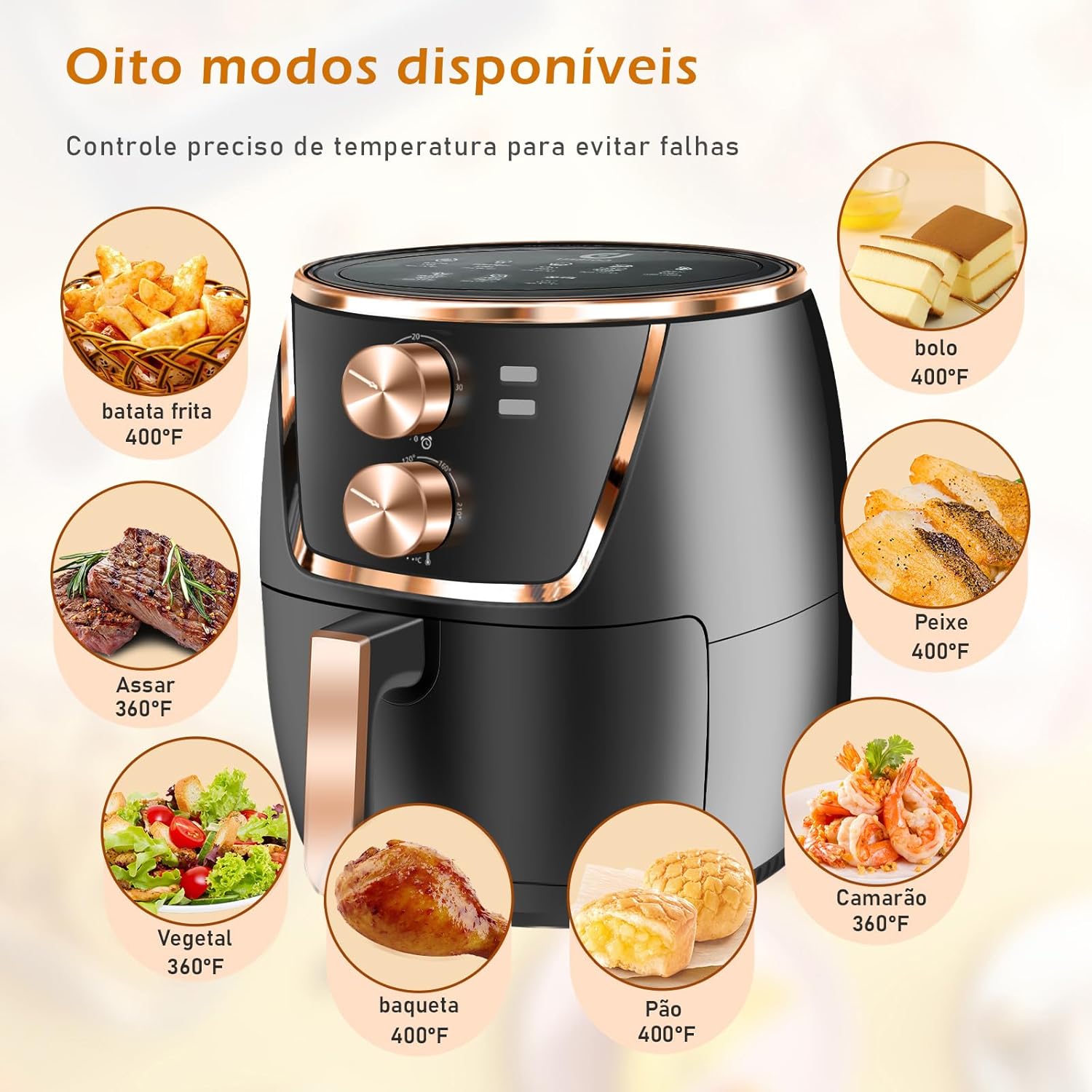 Air Fryer Fritadeira Sem Óleo Air Fryer 5L 1500W WKK 002 - Versátil