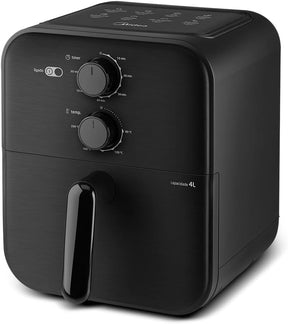 Fritadeira Sem Óleo Capacidade de 4L Midea 1400 W Aquece Em 10 60 min 80℃ a 200 ℃ Air Fryer Com Fluxo de Ar de 360° Fritadeira Eletrica Design Compacto Preto MAF400P0APK - Moderno