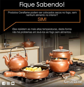 Conjunto De Panelas Premiere Joy 5 Peças Chocolate Ceraflame - Elegante