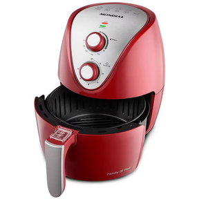 Fritadeira Elétrica Sem Óleo Air Fryer Mondial AF 32 RI 3 5L Vermelha/Inox - Alta Performance