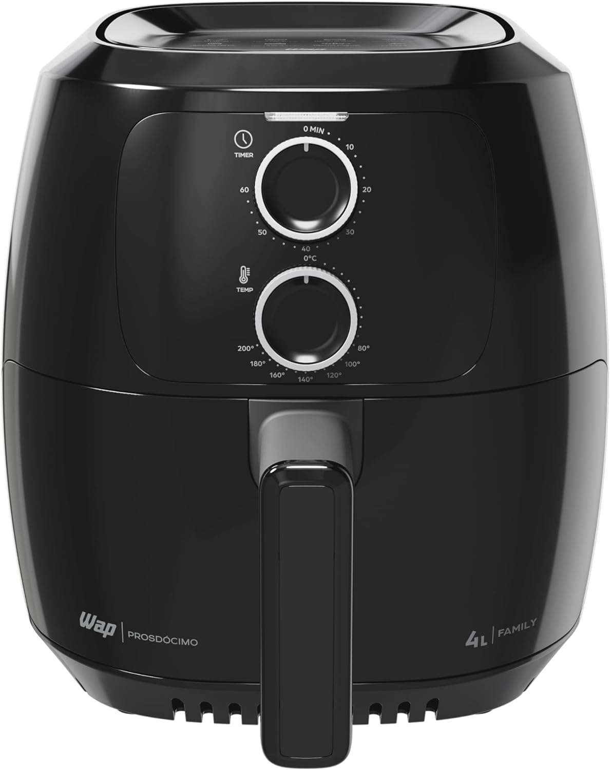 WAP Fritadeira Elétrica Air Fryer FAMILY WAFF2 P 4 Litros Preto Revestimento Antiaderente 1500W - Premium