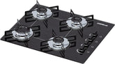 Cooktop 4 bocas Chamalux ultra chama Bivolt Trempe de Chapa Preto - Elegante