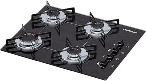 Cooktop 4 bocas Chamalux ultra chama Bivolt Trempe de Chapa Preto - Elegante