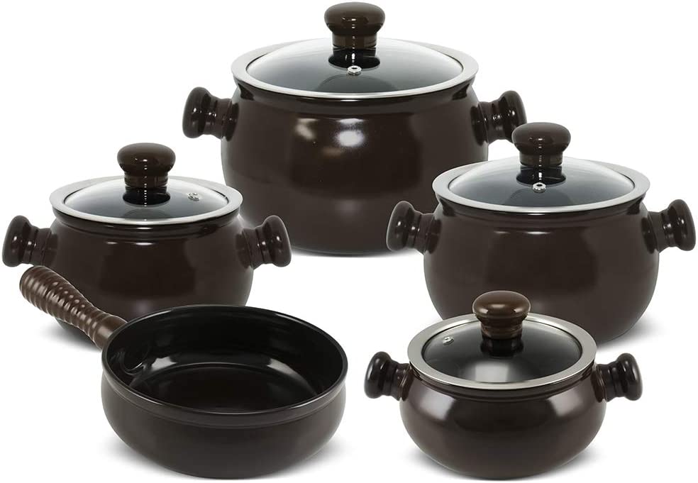 Conjunto De Panelas Premiere Joy 5 Peças Chocolate Ceraflame - Elegante