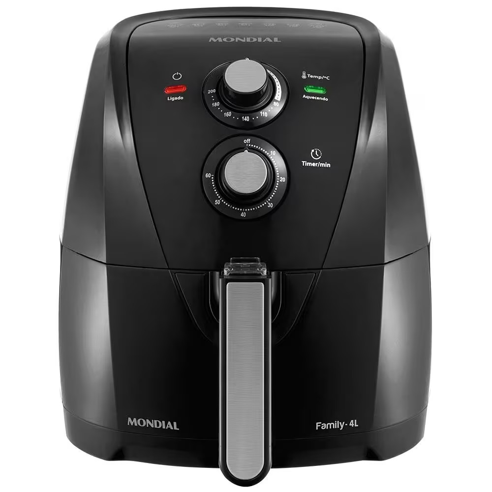 Fritadeira Elétrica Sem Óleo Air Fryer Mondial Family AFN40FB 4 L – Preta - Completo