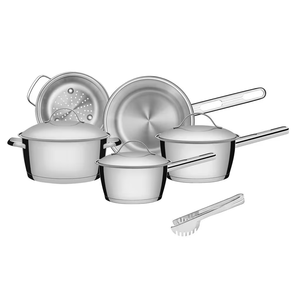 Jogo de Panelas Tramontina Aço Inox Allegra 5 Peças Fundo Triplo + Pegador de Massa - Completo