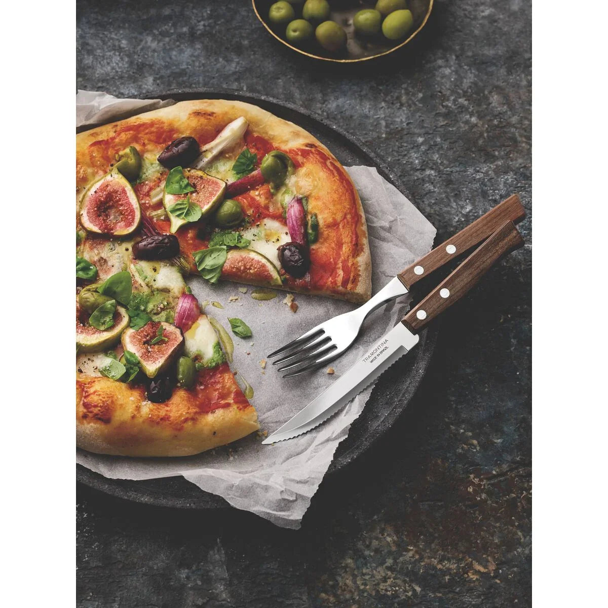 Jogo de Talheres para Churrasco Tramontina com Lâminas de Aço Inox e Cabos de Madeira Natural 12 Peças - Versátil