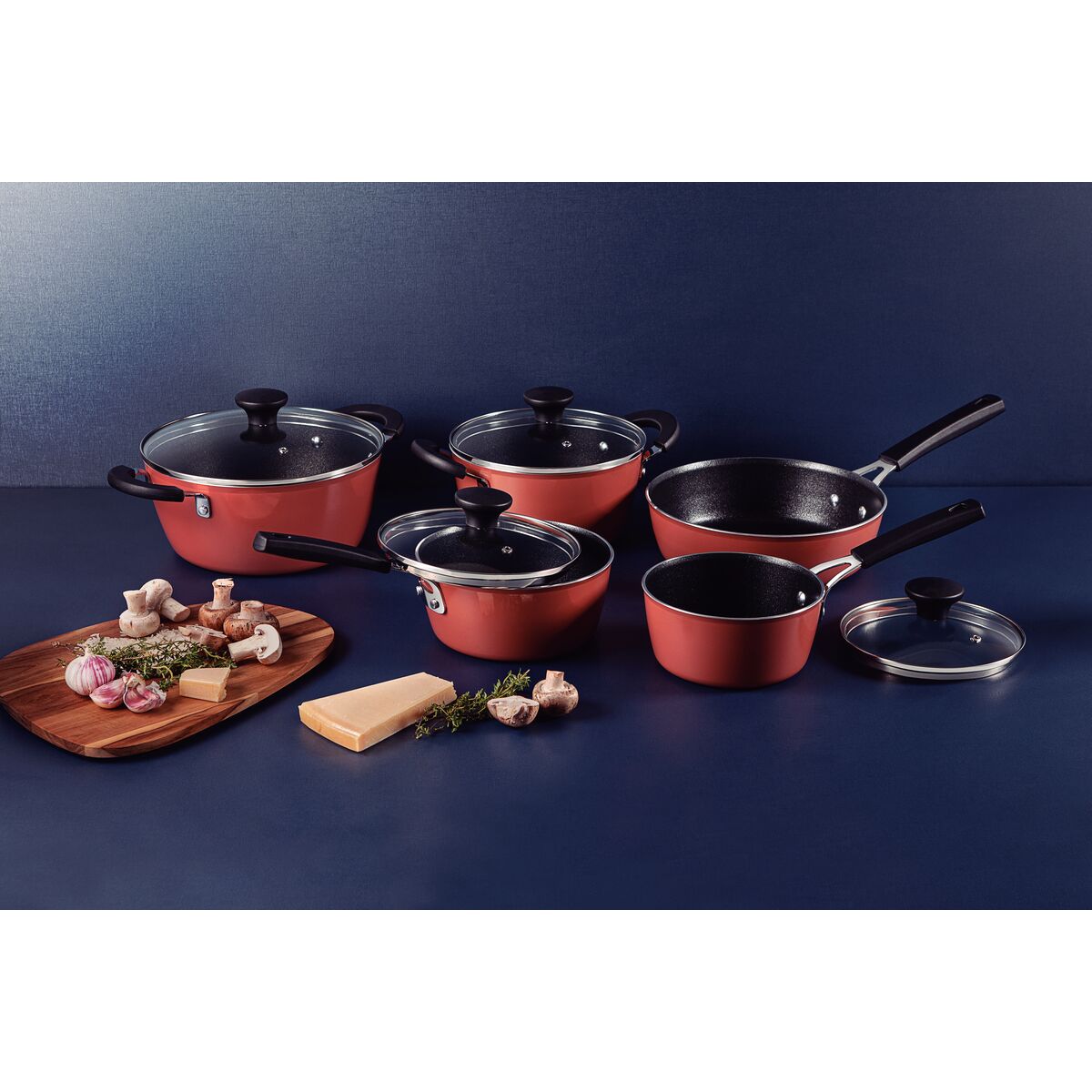 Jogo de Panelas Tramontina Glenz em Alumínio com Revestimento Interno em Starflon Crystals e Externo Esmaltado Cobre Rose 05 Peças - Elegante