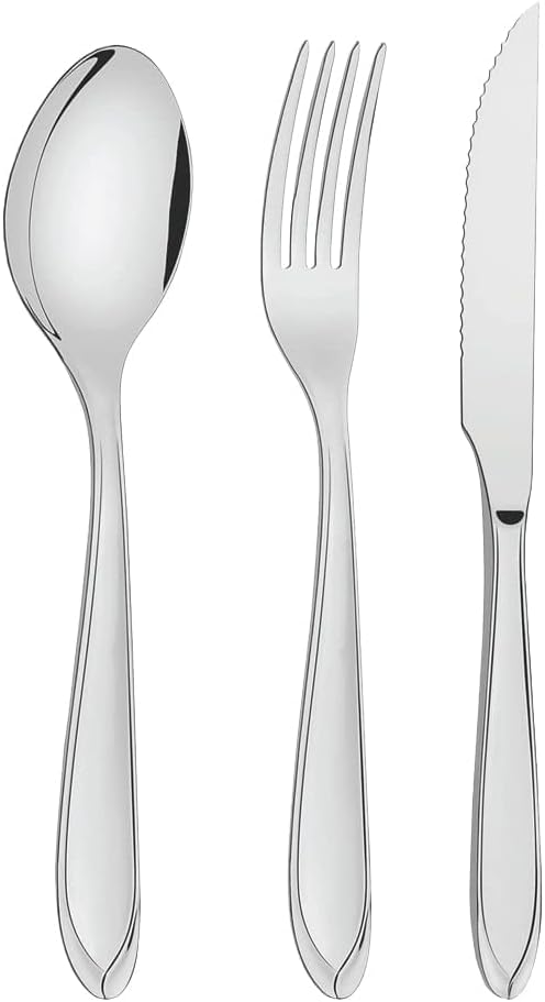 Faqueiro Aço Inox com Faca para Churrasco com 42 Peças Tramontina Laguna. - Versátil