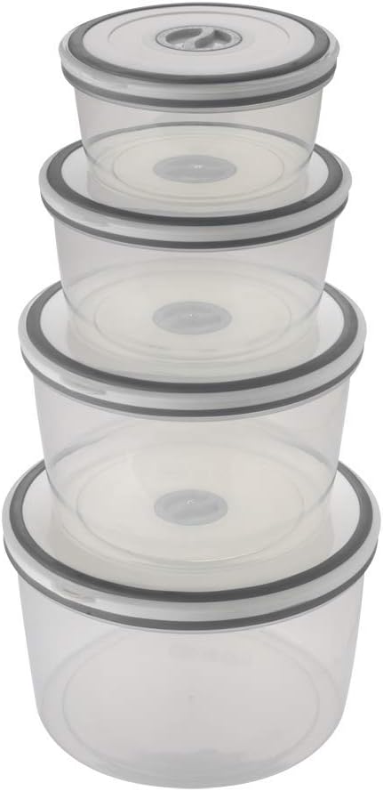 Electrolux Kit Potes de Plástico Hermético Redondo Transparente/Branco 4 unidades - Versátil