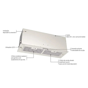 Coifa de Embutir Tramontina Incasso Retangular em Aço Inox 75 cm 127 V - Elegante