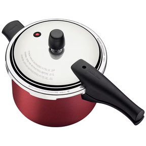 Panela de Pressão 4 5 L Tramontina Vancouver com Fechamento Externo Revestimento Antiaderente Starflon T1 e Tampa Polida Cereja - Completo